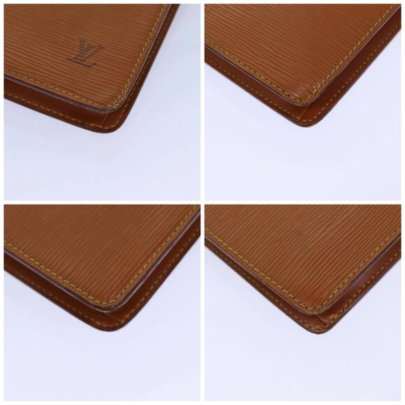 LOUIS VUITTON Epi Pochette Homme Clutch Bag Brown Zipang gold - Picture 16 of 16